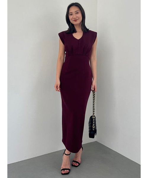 ニュアンスネックストレートカットワンピース 着丈 バスト 肩幅 ウエスト ヒップ 裾幅