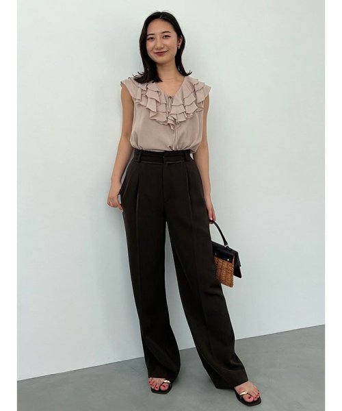 コンフォートタックストレートパンツ 着丈 ウエスト ヒップ 股上 股下 わたり幅 31cm 裾幅