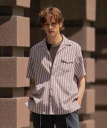 J.PRESS MENS(J．プレス　メンズ)/【HYBRID LINEN】オープンカラーシャツ/ブラウン系1