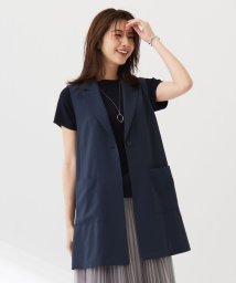 J.PRESS LADIES（LARGE SIZE）(J．プレス　レディス（大きいサイズ）)/【洗える】ボイルドワッシャー ジレ/ネイビー系