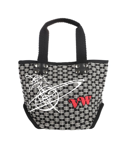 Vivienne Westwood ヴィヴィアン ウエストウッド トートバッグ 4205007KU W00QD O102 Vivienne Westwood ウエストウッド トートバッグ 4205007KU W00QD MADE IN KENYA ブラック ホワイト パターン BLACK WHITE PATTERN