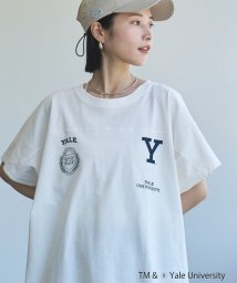 coen(coen)/YALE別注ロゴプリントビッグフットボールTシャツ/OFFWHITE