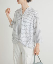 URBAN RESEARCH DOORS(アーバンリサーチドアーズ)/『UR TECH Smart Linen Touch』フロントタックブラウス/OFFWHITE