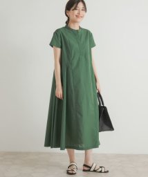 URBAN RESEARCH DOORS(アーバンリサーチドアーズ)/『UR TECH Smart Linen Touch』ウエストサイドタックワンピース/GREEN