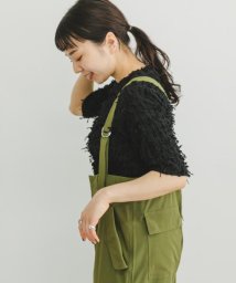 ITEMS URBANRESEARCH(アイテムズ アーバンリサーチ（レディース）)/フリンジハンソデTシャツ/BLK