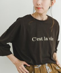 ITEMS URBANRESEARCH(アイテムズ アーバンリサーチ（レディース）)/ロゴハンソデビッグTシャツ/D.BRN