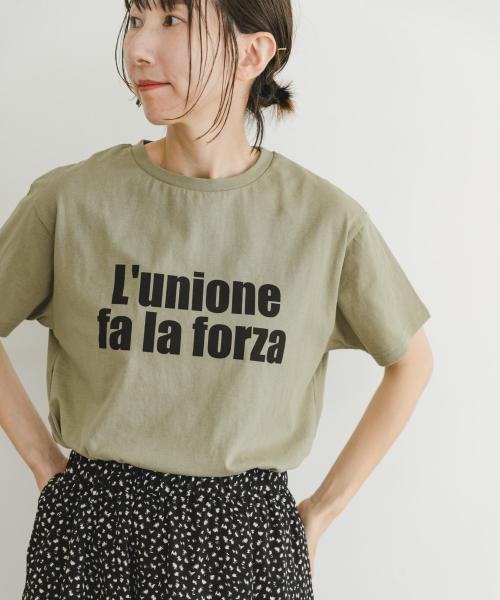 ITEMS URBANRESEARCH(アイテムズ アーバンリサーチ（レディース）)/ロゴハンソデTシャツ/L.KHK