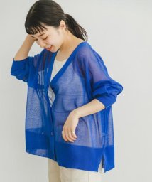 ITEMS URBANRESEARCH(アイテムズ アーバンリサーチ（レディース）)/シアーVネックニットカーディガン/BLU