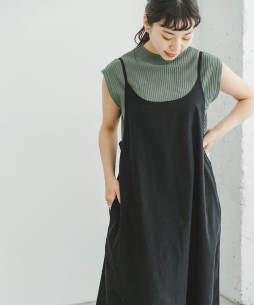 ITEMS URBANRESEARCH(アイテムズ アーバンリサーチ（レディース）)/リネンキャミワンピース/BLK