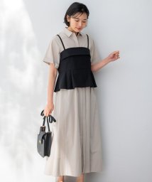 NIJYUSANKU(23区)/【CLASSY.コラボ】ビスチェコンビ シャツワンピース/【WEB限定】ベージュ×ブラック