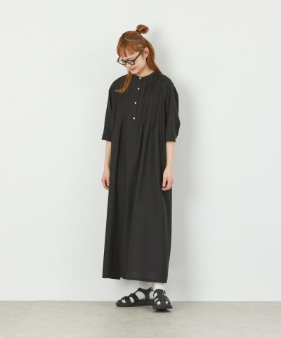 GREY LABEL リネンミックスバンドカラーワンピース