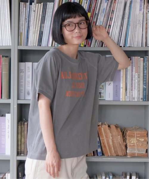LBC(エルビーシー)/製品染めプリントTシャツ/チャコールグレー
