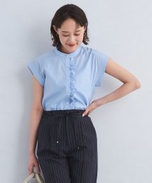 green label relaxing(グリーンレーベルリラクシング)/フロント フリル フレンチスリーブ ブラウス 2/LT.BLUE