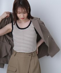 N Natural Beauty Basic/バイカラーボーダーニットタンク/506096303