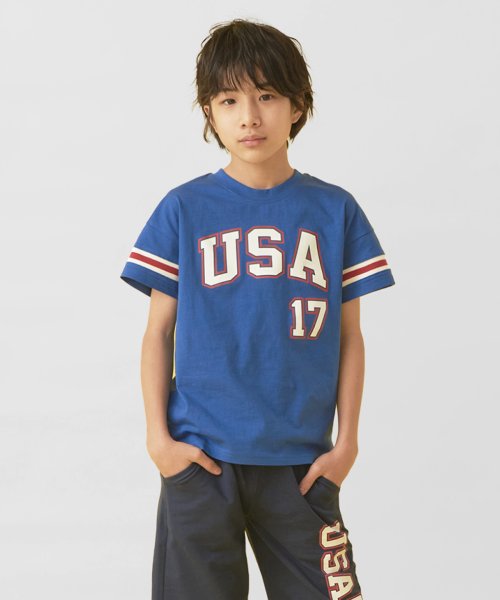 D.FIT(ディフィット)/USA半袖Tシャツ/ブルー