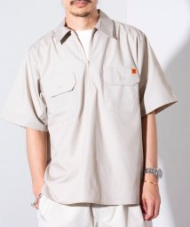 GLOSTER/【限定展開】【UNIVERSAL OVERALL/ユニバーサルオーバーオール】 ハーフ ZIP SHIRTS 半袖シャツ/506103838