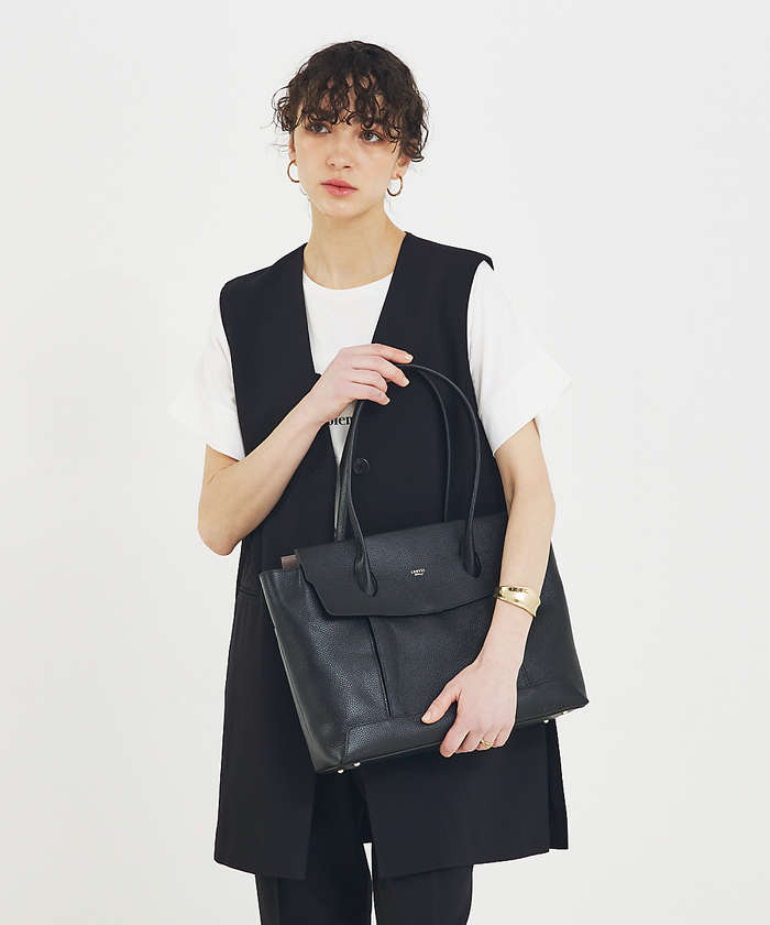 LOWELLThings Cuddly Wide/レザーオープントート(L) ブラック F LOWELLThings Cuddly Wide/レザーオープントート(L) ブラック F