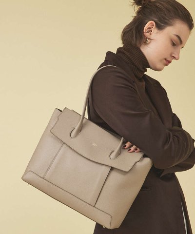 Cuddly Wide/レザーオープントート(L)