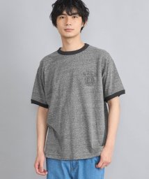 coen(coen)/リンガーロゴプリントTシャツ/DK.GRAY