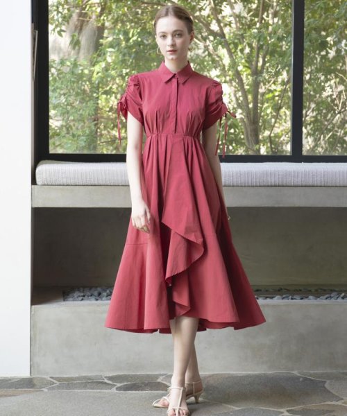 ドロストスリーブラッフルワンピース 