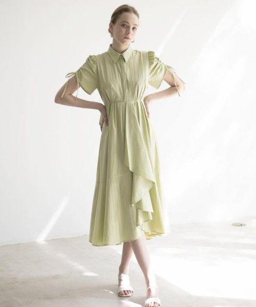 ドロストスリーブラッフルワンピース 