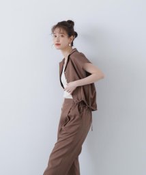 N Natural Beauty Basic(エヌナチュラルビューティベーシック)/カイキンシャツ麻調セットアップ/ブラウン