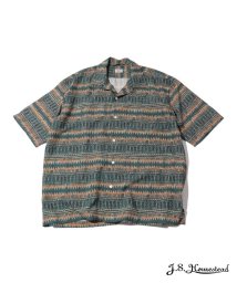 J.S Homestead(ジャーナルスタンダード　ホームステッド)/【J.S.Homestead】FOLK CRAFT PRINT OPEN SHIRT S/S/ブルー