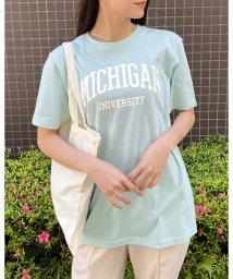 Spiritoso/MICHIGAN カレッジロゴプリントTシャツ/506107171