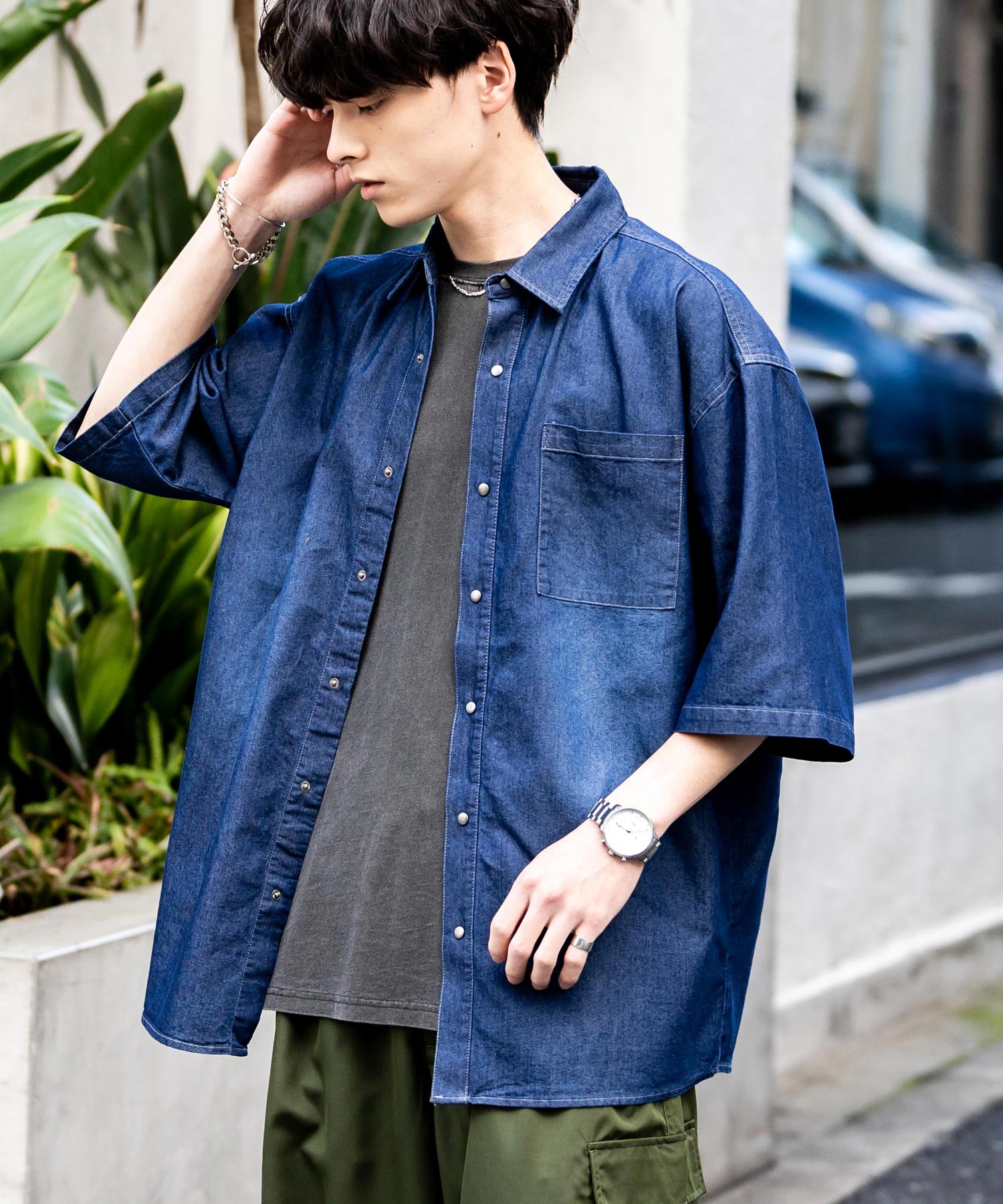 POLO RALPH LAUREN(ポロラルフローレン)：半袖シャツデニムシャツ Polo RALPH LAUREN ポロラルフローレン半袖デニムシャツ
