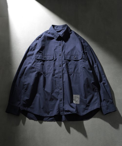 MAISON CLUB(MAISON CLUB)/【MAISON CLUB】U.S.NAVY Big Shirt ビッグワークシャツ ビッグシルエット ワークシャツ シャツ 長袖/ネイビー