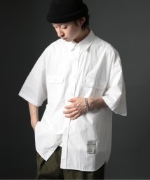 MAISON CLUB(MAISON CLUB)/【MAISON CLUB】U.S.NAVY Big Half Sleeve Shirt ビッグワークハーフスリーブシャツ ビッグシルエット 半袖 ワークシャツ/ホワイト