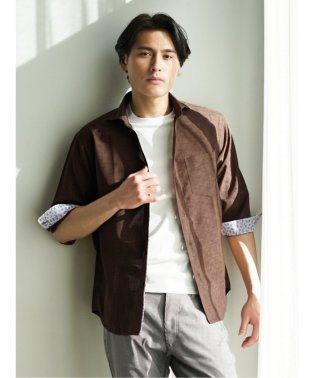 TAKA-Q/TechLinen カッタウェイ7分袖シャツ/506107440