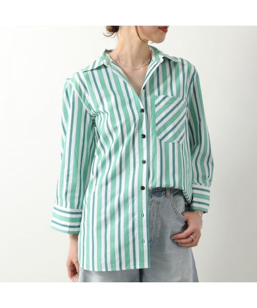 GANNI(ガニー)/GANNI 長袖 シャツ Stripe Cotton Shirt ストライプ/その他