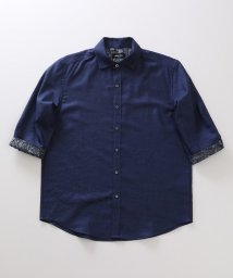 Men's Bigi(メンズビギ)/オクシィジュエルストレッチ7分シャツ/ネイビー