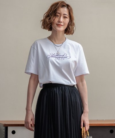 【井波麻里衣さんコラボ】カリグラフィー 刺繍 Tシャツ