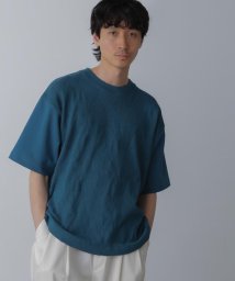 nano・universe(ナノ・ユニバース)/ツートーン切り替えTシャツ 半袖/ブルー