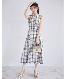 tocco closet/バックレースアップチェックシャツワンピース/506100856