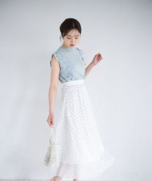 tocco closet(トッコクローゼット)/フロッキードットシアーフレアスカート/Ivory