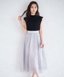 tocco closet/フロッキードットシアーフレアスカート/506100865