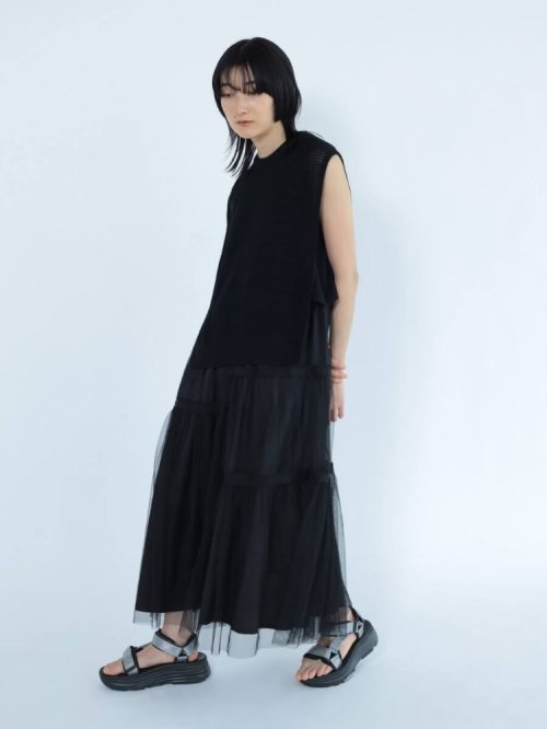 チュールレイヤードワンピース 9号 cm 着丈