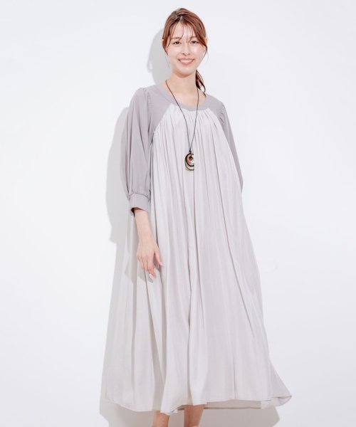 デザインヨーク切替ギャザーワンピース 人気・おすすめ｜使いやすい・旅行におすすめ 品質保証 全国発送 在庫限り