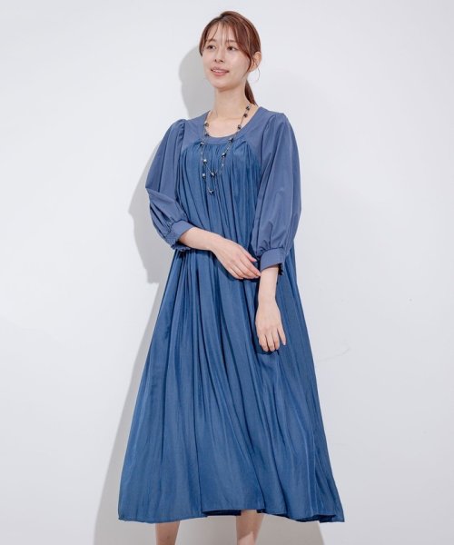 デザインヨーク切替ギャザーワンピース 人気・おすすめ｜使いやすい・旅行におすすめ 品質保証 全国発送 在庫限り