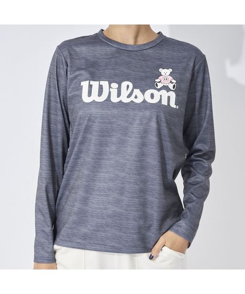 Wilson(ウィルソン)/Lビッグロゴドライ長袖Tシャツ/MBK