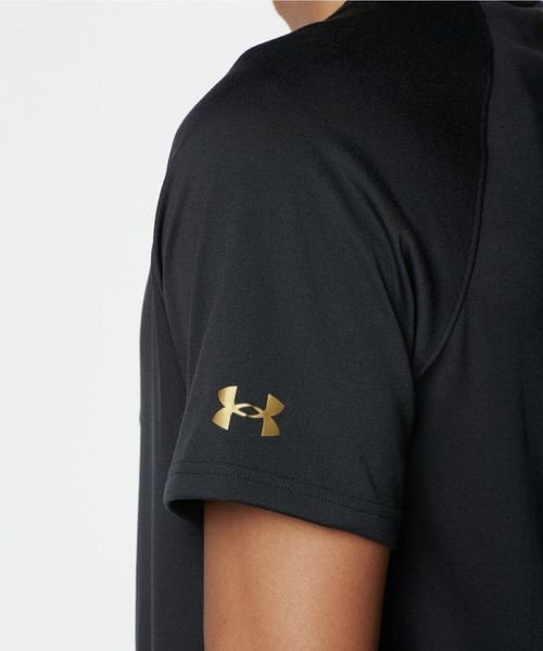 UNDER ARMOUR(アンダーアーマー)/UA Tech Longshot Short Sleeve T－Shirt/BLACK//METALLICGOLD