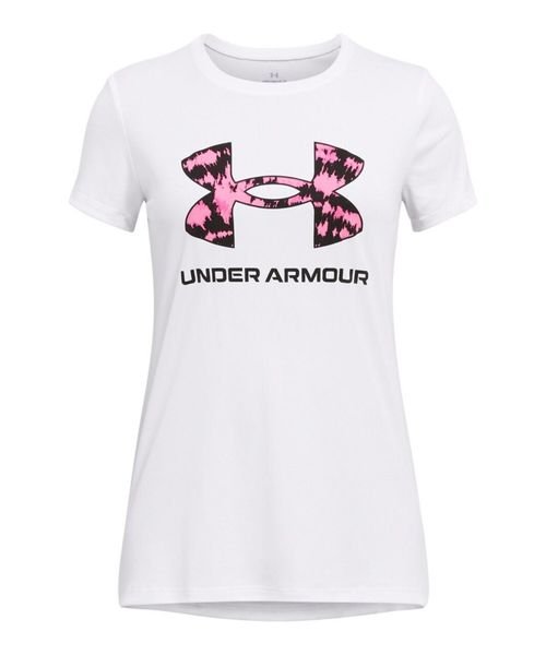 UNDER ARMOUR(アンダーアーマー)/UA Tech Print Big Logo Short Sleeve T－shirt/WHITE/BLACK/REBELPINK