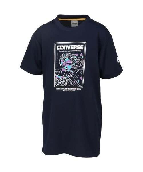 CONVERSE(CONVERSE)/4S＿JRプリントTシャツ(4S JR PRINT T－SHIRT)/ネイビー