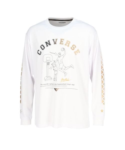 CONVERSE(CONVERSE)/３Ｆ　ＧＳプリントロングスリーブシャツ/ホワイト