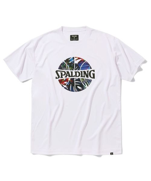 SPALDING(スポルディング)/Tシャツ ネオン トロピカル ボール プリント/ホワイト