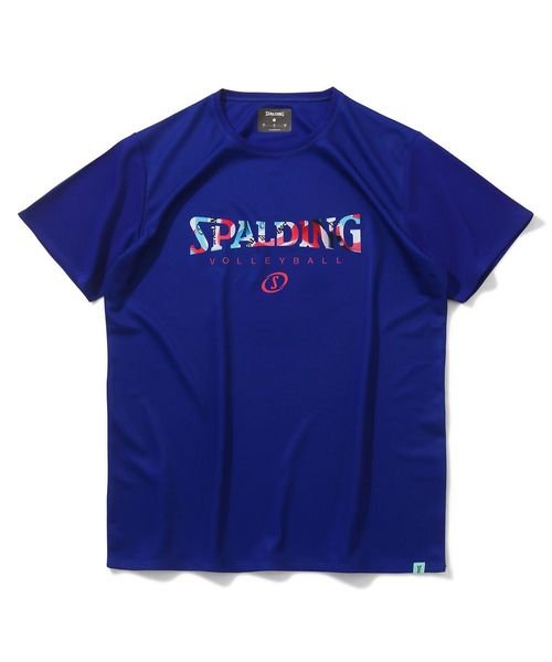 SPALDING(スポルディング)/バレーボールTシャツ ボールプリント ロゴ/ディープシー
