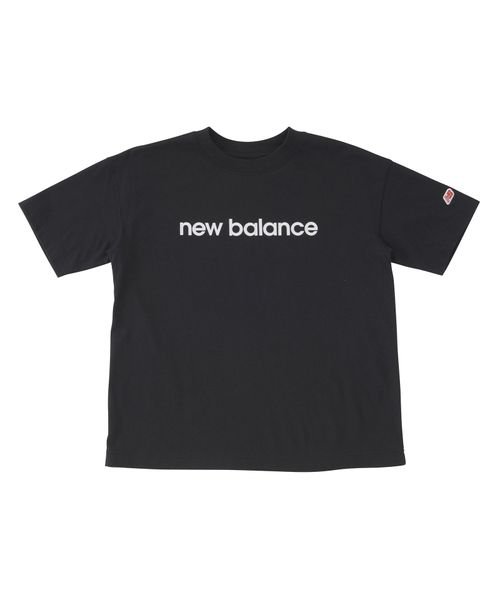 new balance(ニューバランス)/吸水速乾 Linear logo ショートスリーブTシャツ/BLACK